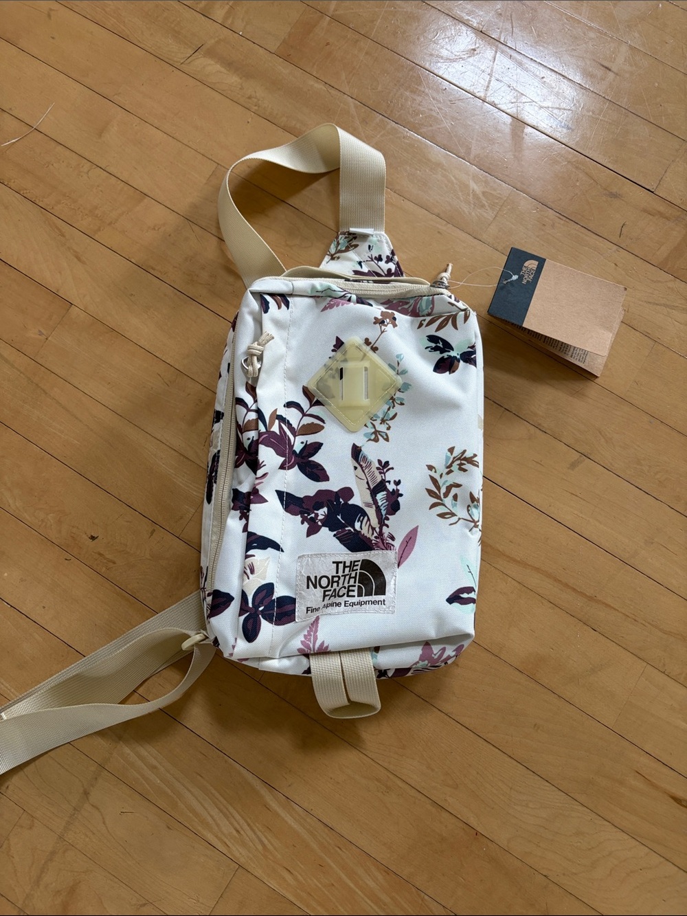The North Face Women's Cream Floral Crossbody Sling Bag NWT